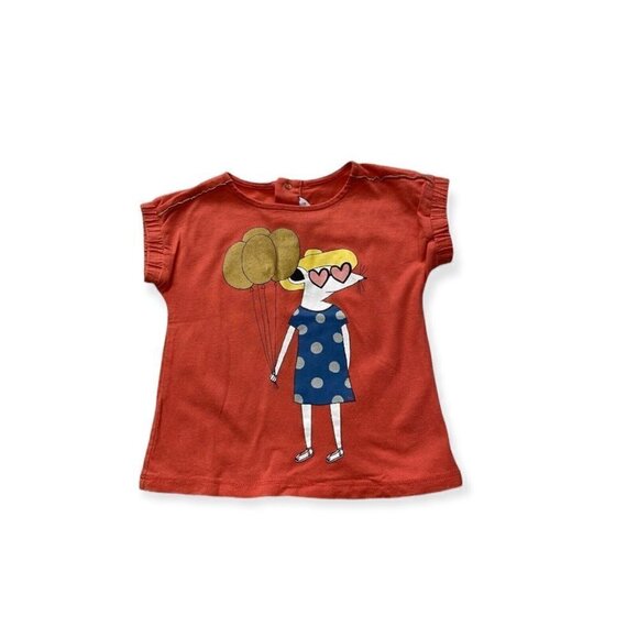 Little Marc Jacobs Tee Shirt Mouse Balloons Hearts Short Sleeves Size 12 month - Picture 1 of 6